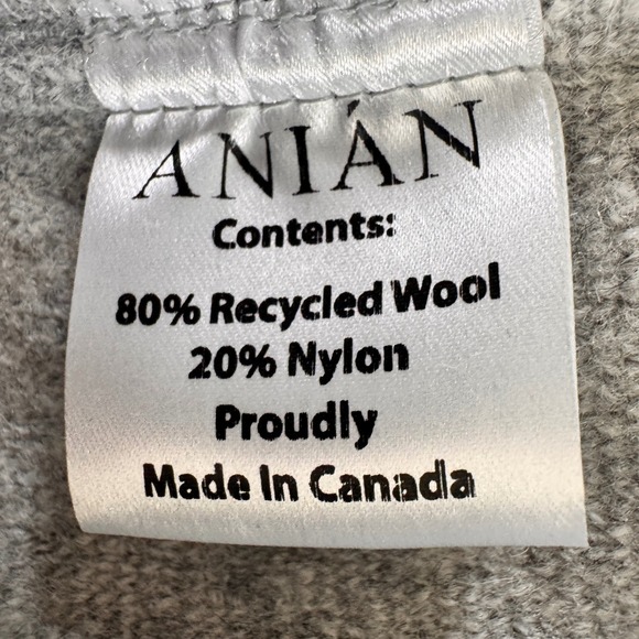 Anian Pecora Recycled Wool Hoodie Womens XXL Heather Grey Full Zip Sherpa Jacket - Picture 7 of 9